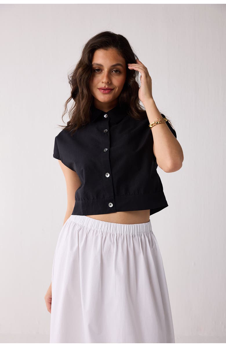 Reistor Oversized Crop Shirt, Alternate, color, Black