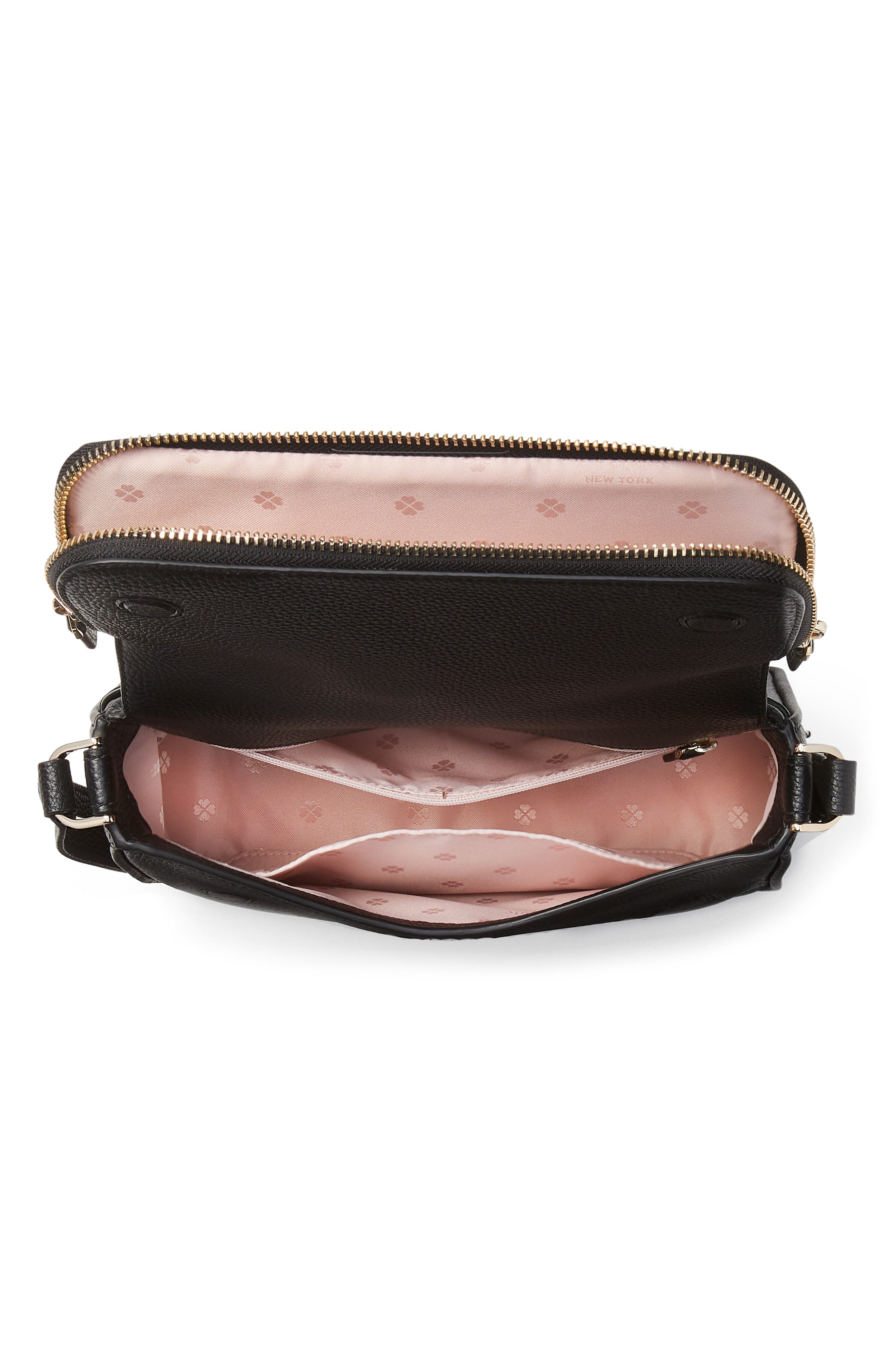 Kate Spade New York run around pebbled leather crossbody bag, Alternate, color, 