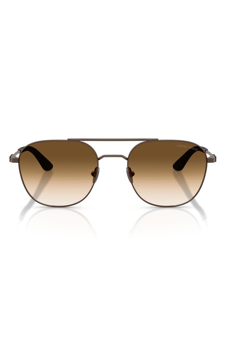 AX Armani Exchange 54mm Rectangular Sunglasses, Main, color, Matte Copper / Clear Brown