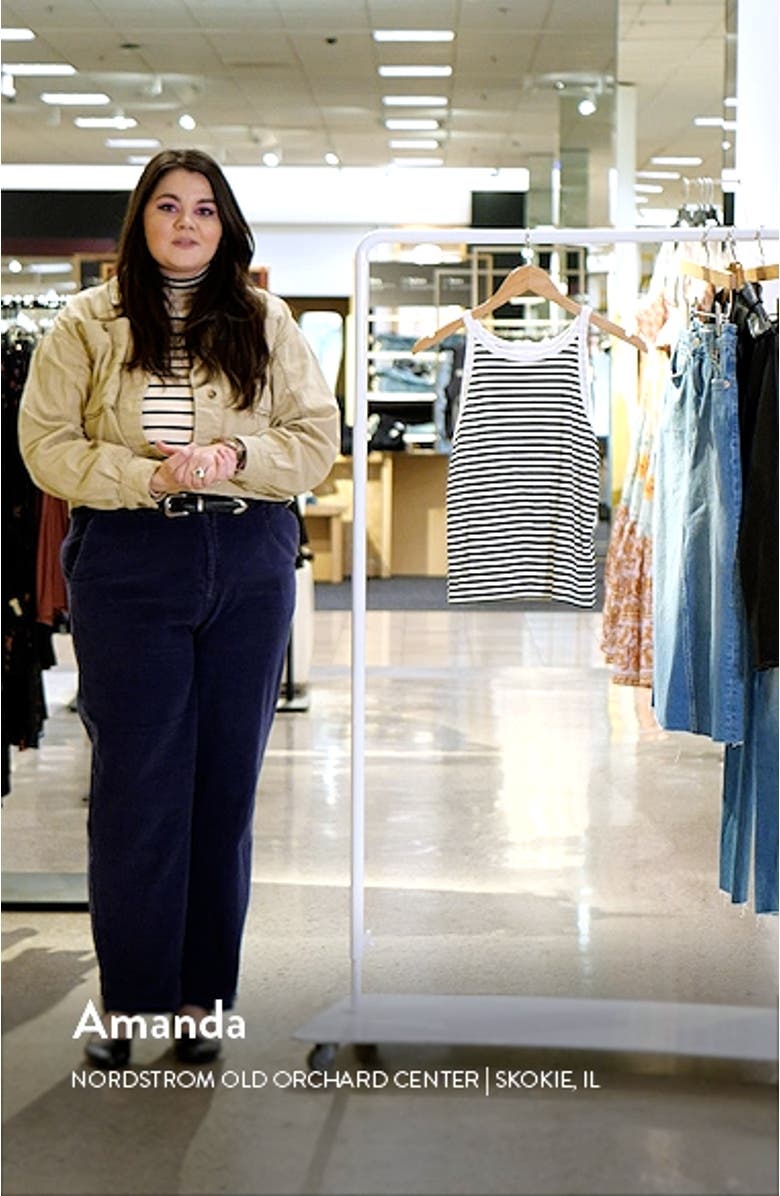 Candice Stripe Linen Blend Crop Tank, sales video thumbnail