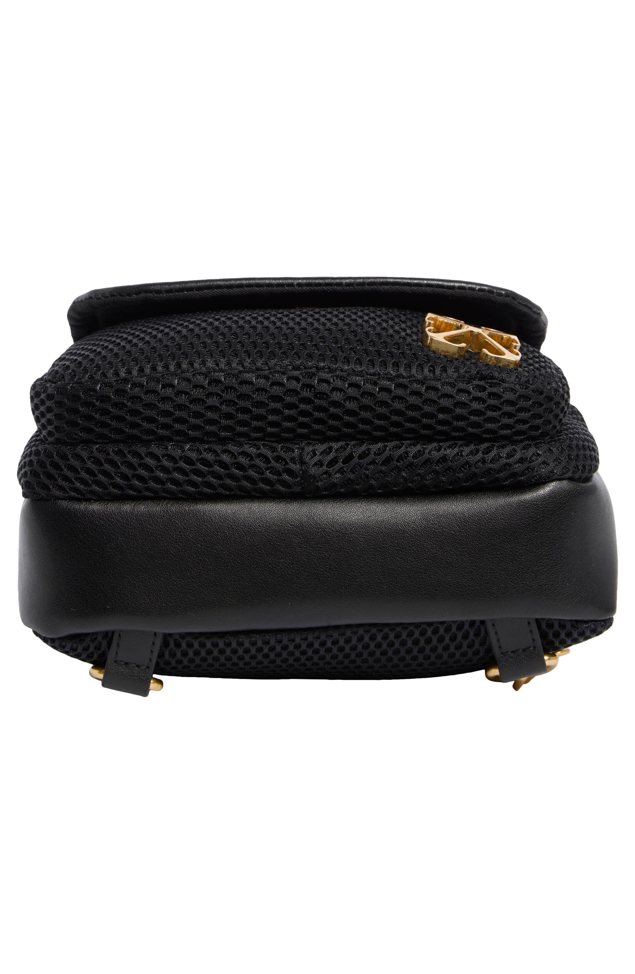 Off-White Mixed Media Sling Bag, Alternate, color, Black