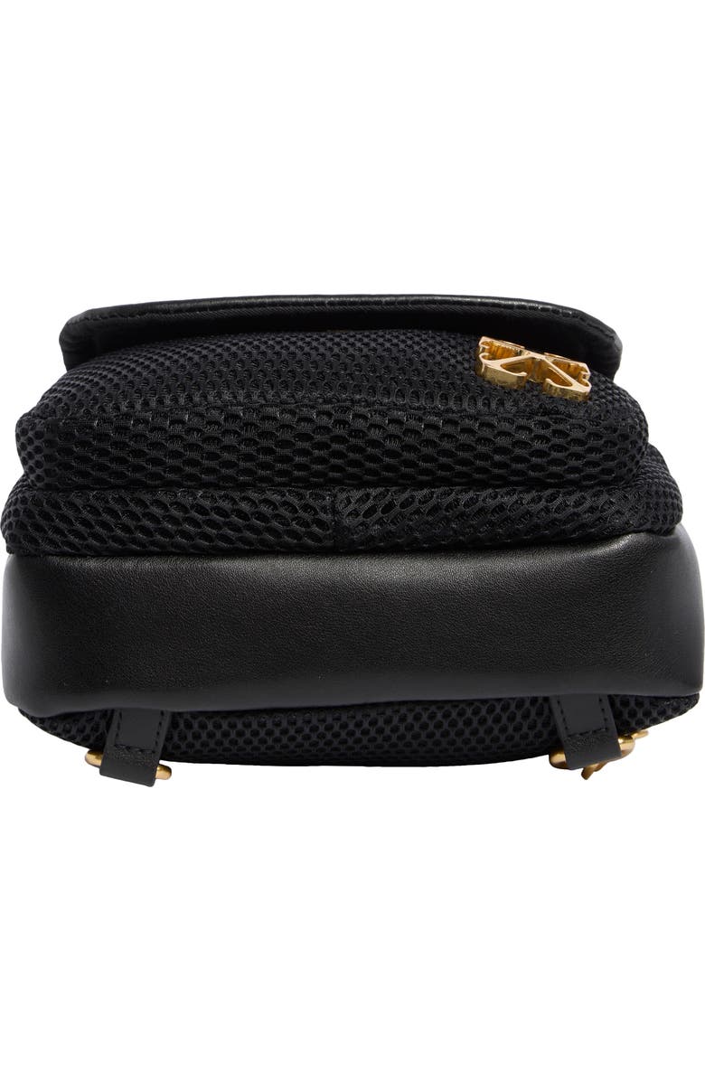 Off-White Mixed Media Sling Bag, Alternate, color, Black