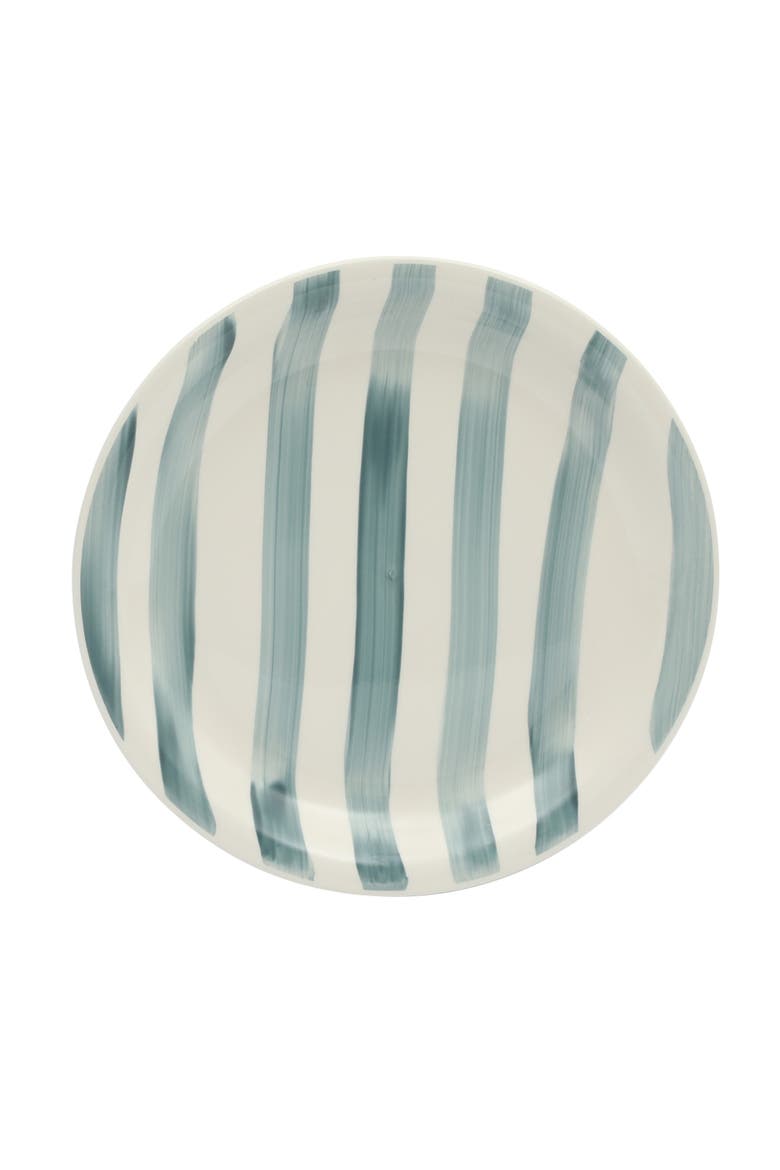 Kenwood Shores 16 Piece Stoneware Plates and Bowls Dinnerware Set, Alternate, color, Blue/White