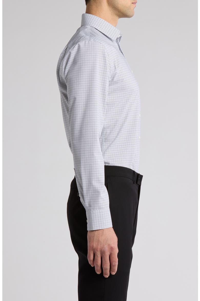 Victoria St. Trim Fit Microcheck Cotton Dress Shirt, Alternate, color, NAVY ARIA PLAID