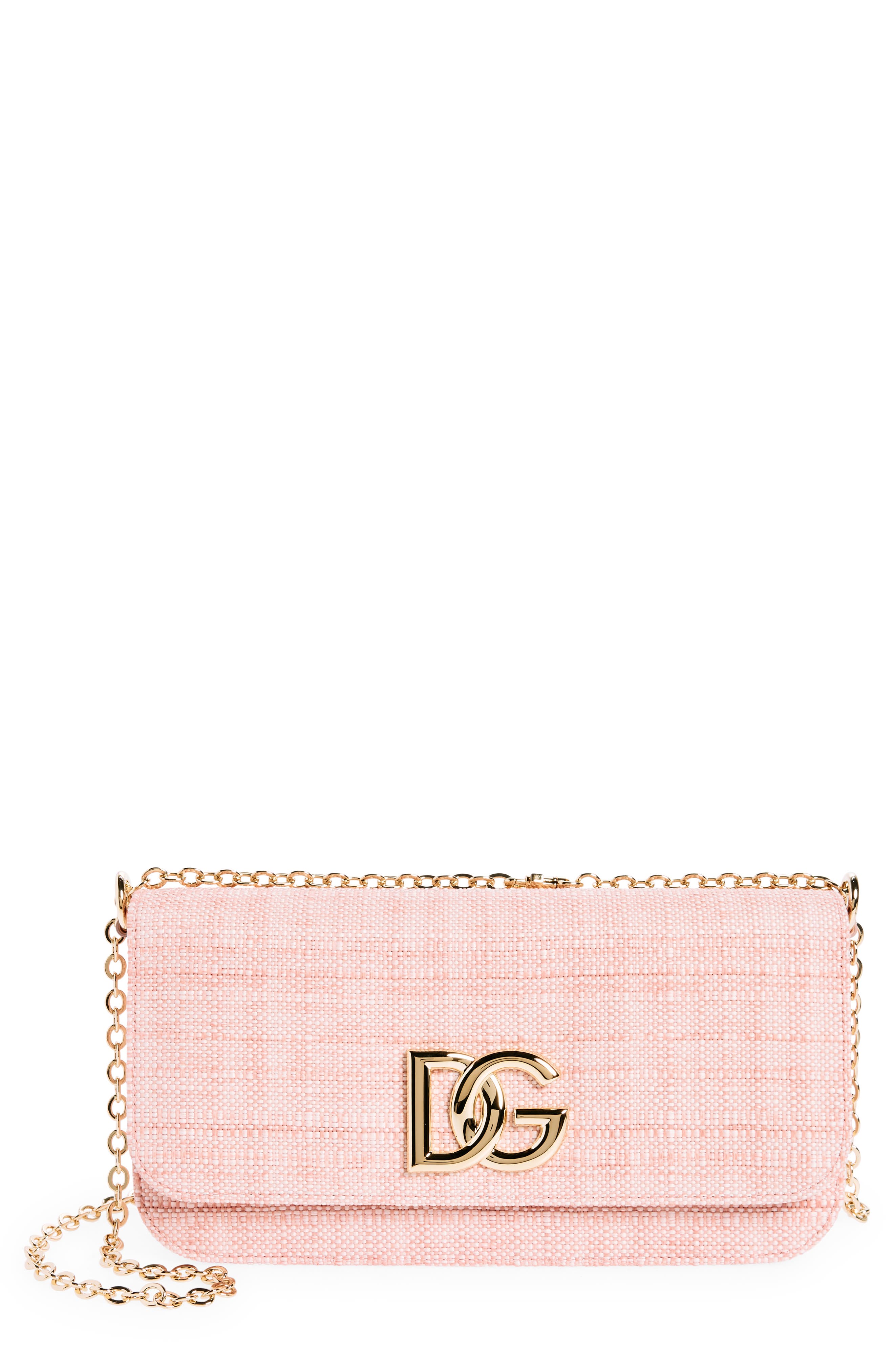 Dolce&Gabbana 3.5 East/West Raffia Crossbody Bag, Main, color, 