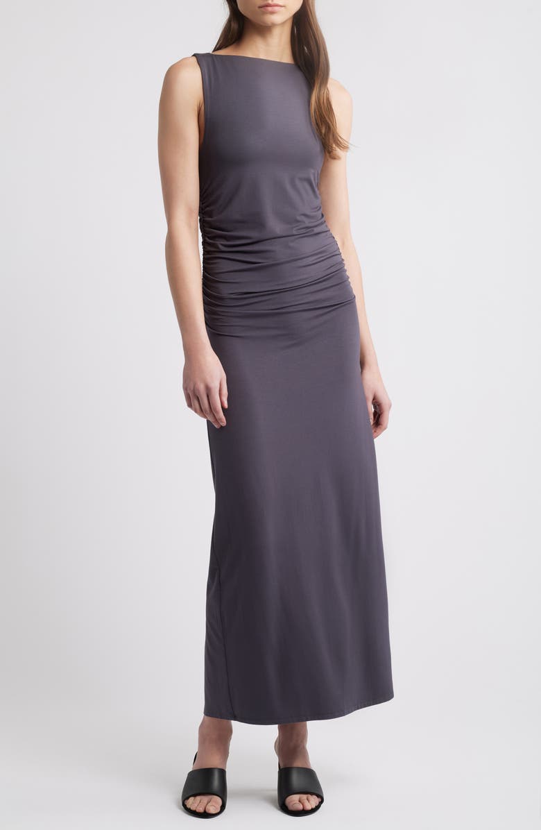 rag & bone Luca Sleeveless Stretch Dress, Main, color, Wet Iron