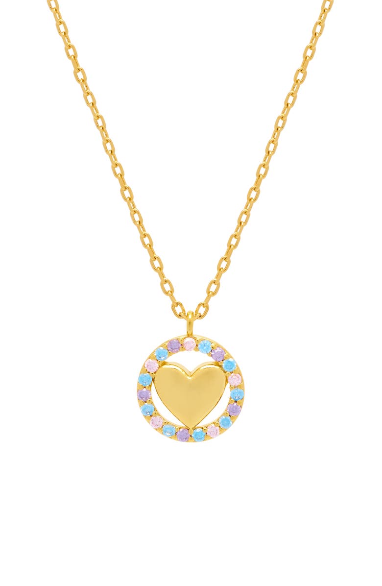 Estella Bartlett Cubic Zirconia Heart Pendant Nec klace, Main, color, Gold