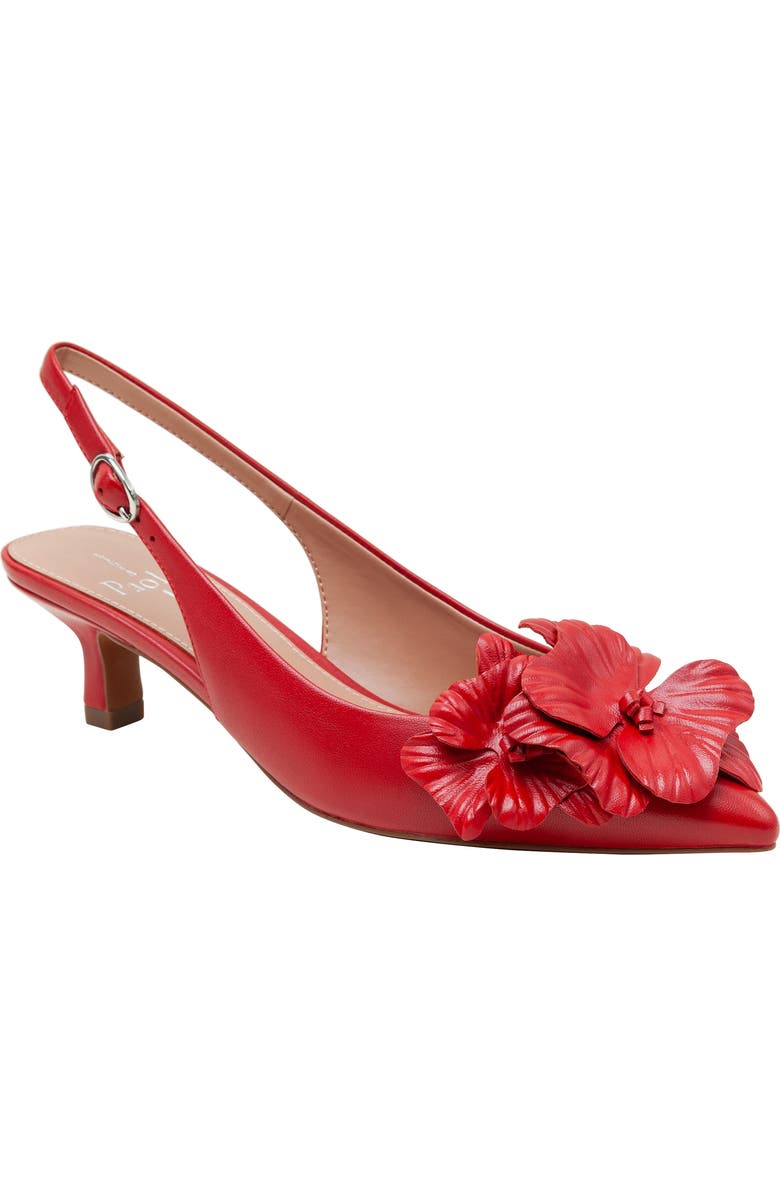 Linea Paolo Castiel Slingback Pointed Toe Kitten Heel Pump, Main, color, Lipstick Red