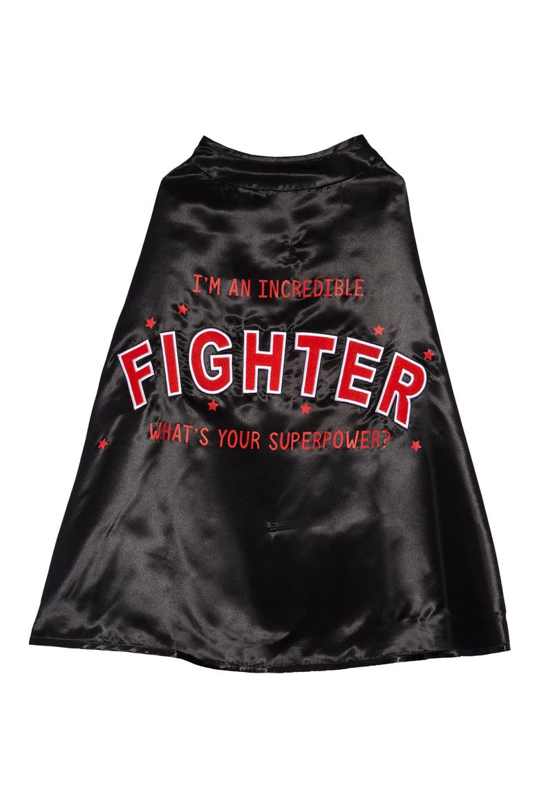 Kids' Fighter Cape, Alternate, color, BLACK