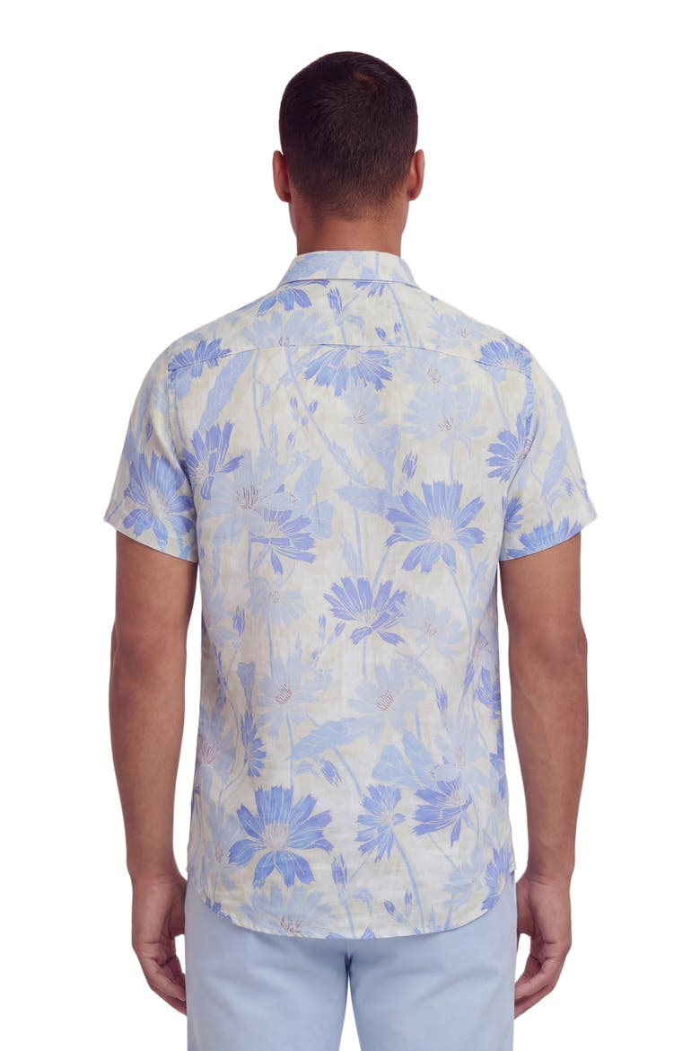 Uomo Springtime Short Sleeve Fine Linen Shirt, Alternate, color, SPRINGTIME WHITE