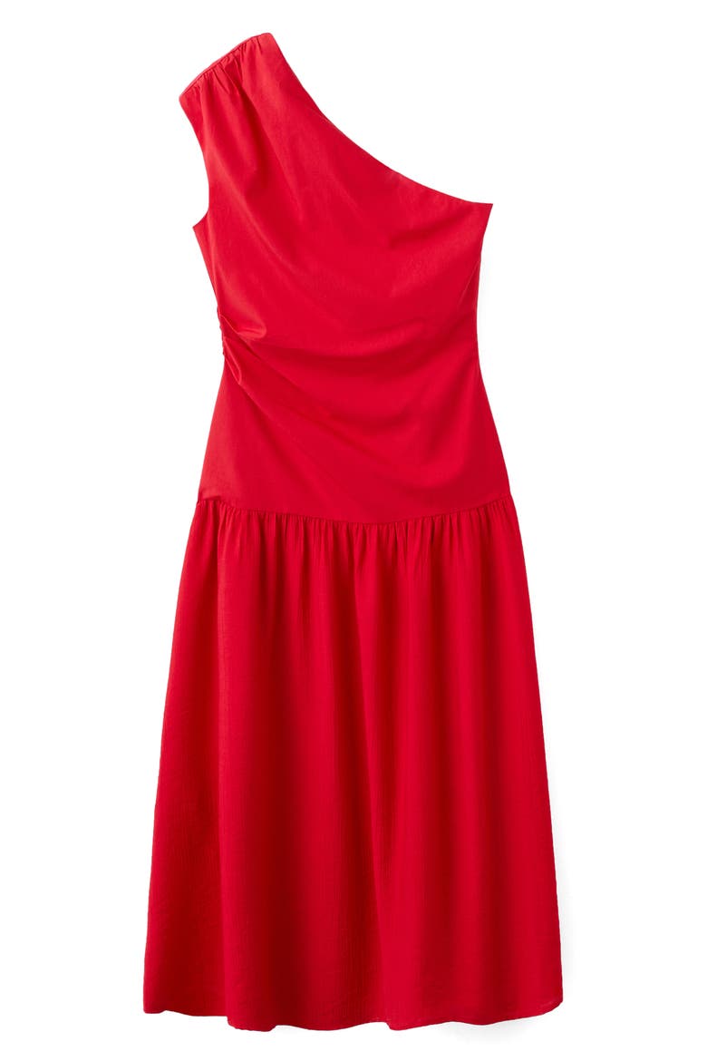 One-Shoulder Drop Waist Cocktail Dress, Main, color, RED
