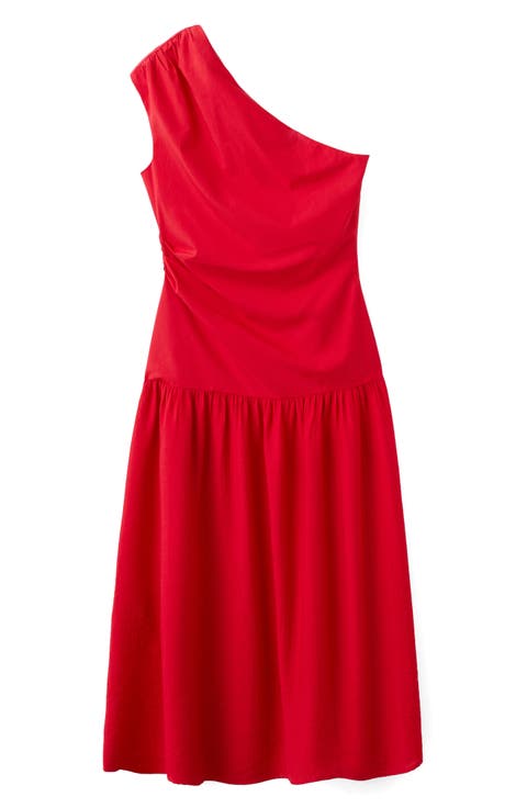 One-Shoulder Drop Waist Cocktail Dress