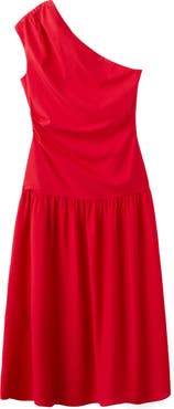 MANGO One-Shoulder Drop Waist Cocktail Dress