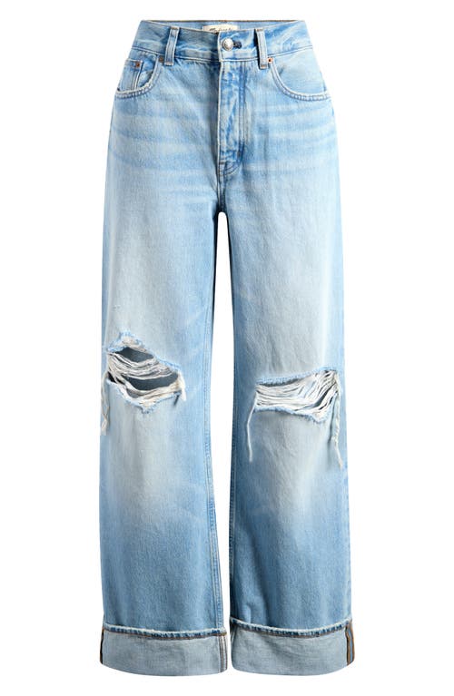 Madewell Low Slung Ripped Baggy Jeans In Hallstead Wash