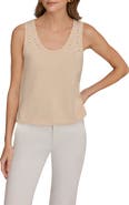Donna Karan New York Pointelle Stitch Sweater Tank