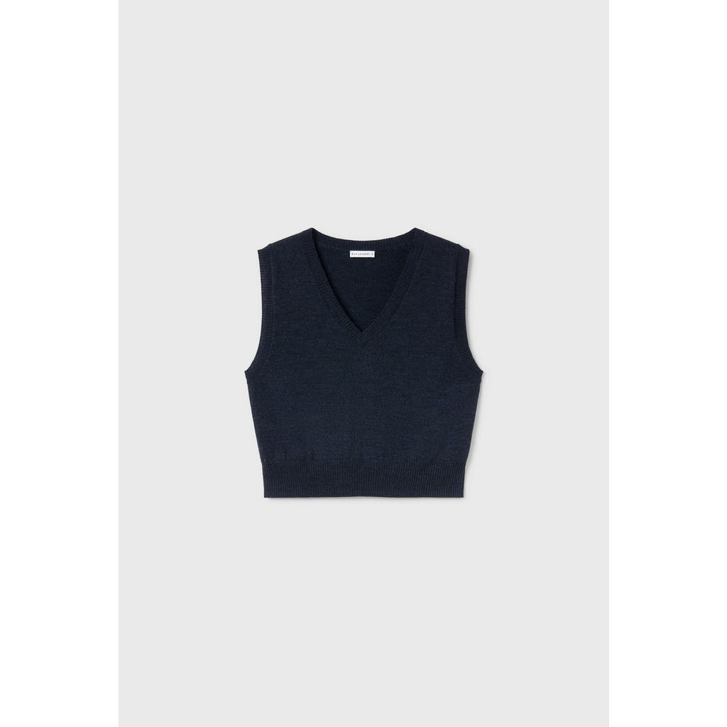 Shop Silk Laundry V -neck Sweater Vest Azul Melange
