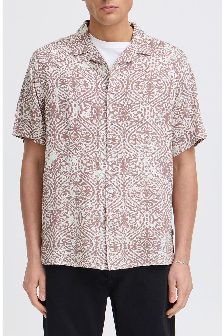 Urkon Arabesque Print Camp Shirt, Main, color, TWILIGHT MAUVE