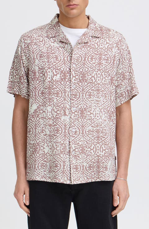 Urkon Arabesque Print Camp Shirt
