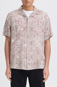 !SOLID Urkon Arabesque Print Camp Shirt