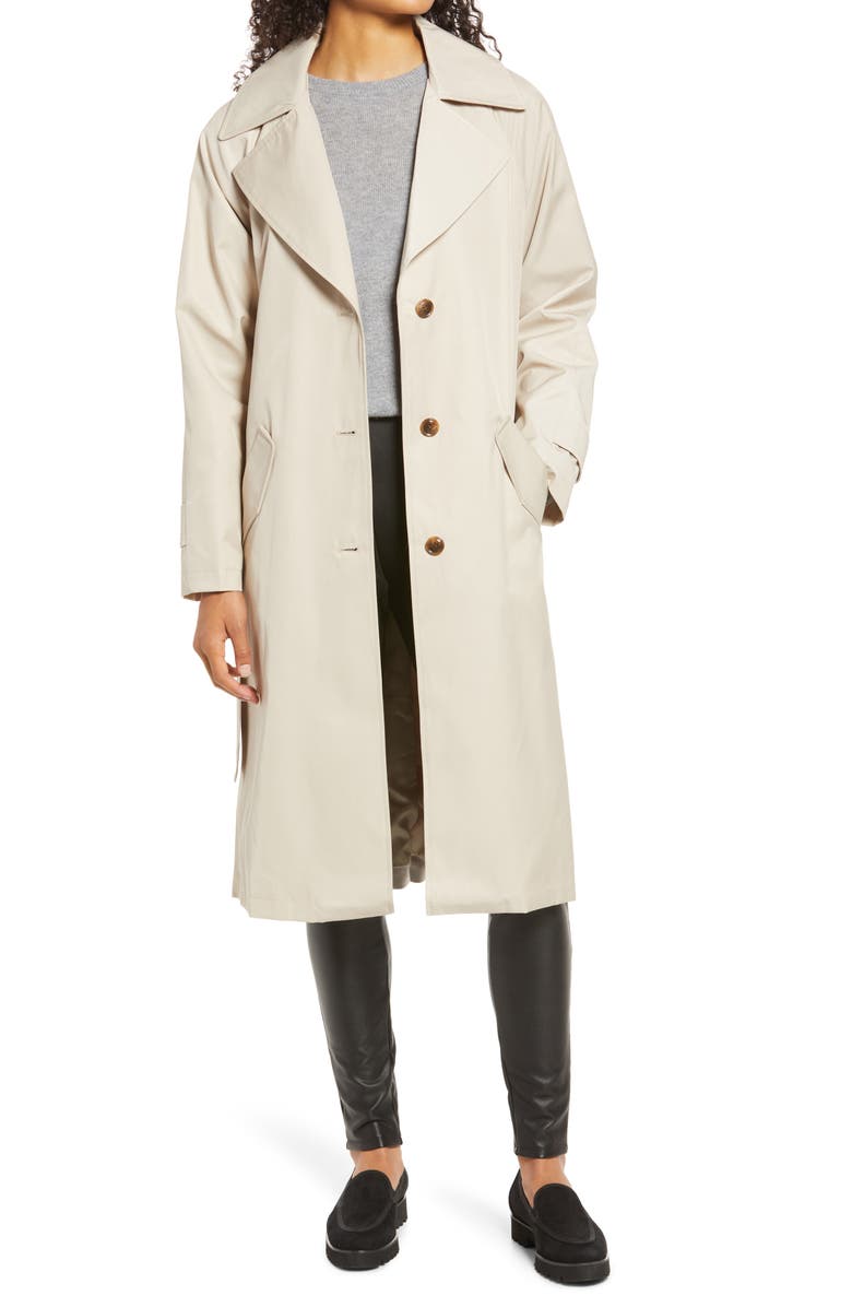 Nordstrom Plaid Detail Trench Coat, Main, color, 