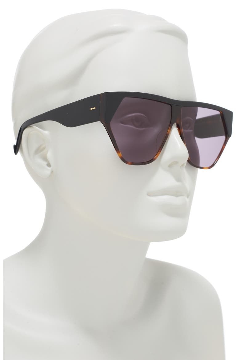 64mm Resistance Shield Sunglasses, Alternate, color, BLACK / SMOKE MONO
