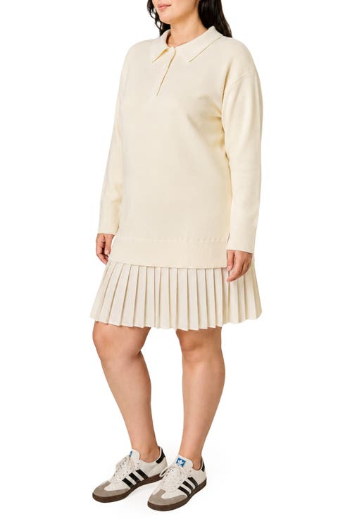 Mixed Media Polo Minidress