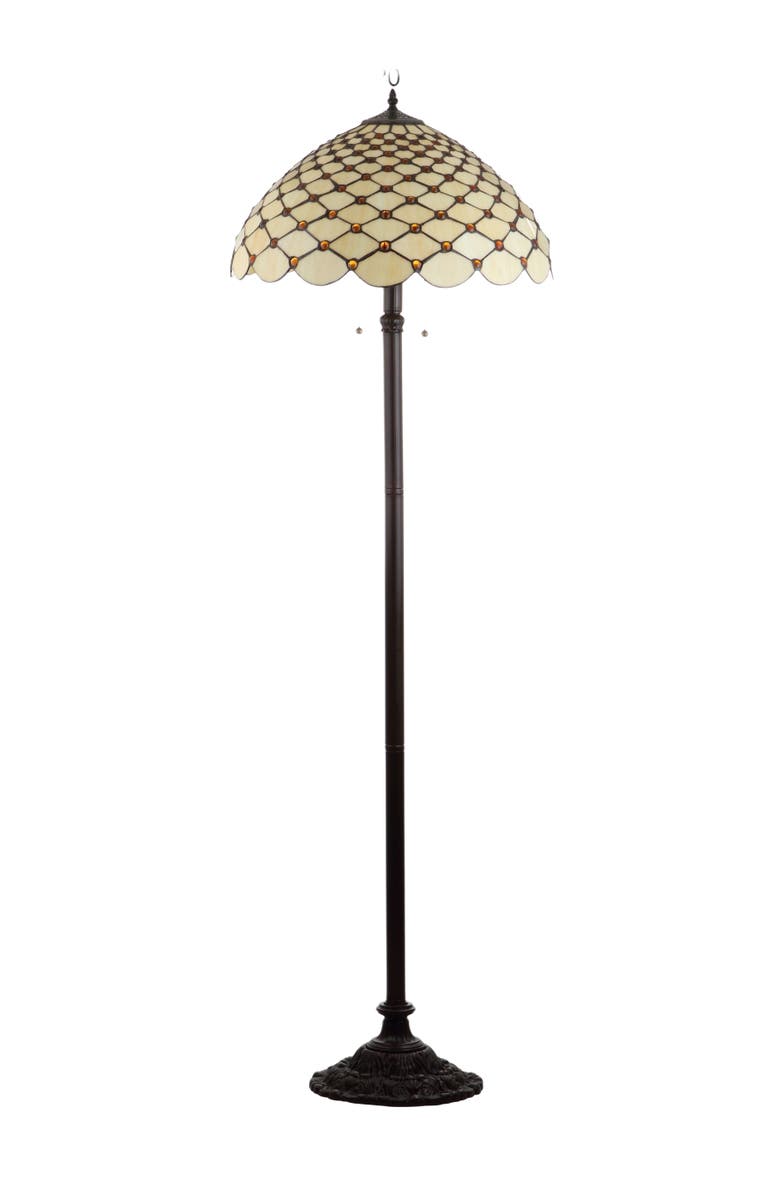 JONATHAN Y Lee Tiffany-Style 62" LED Floor Lamp, Bronze, Alternate, color, Bronze