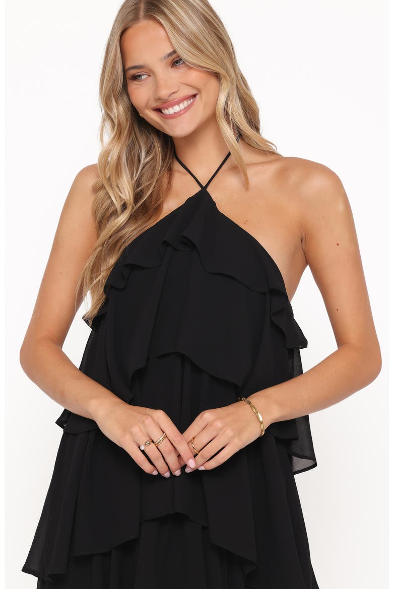 Chasity Halter Neck Maxi Dress, Alternate, color, BLACK