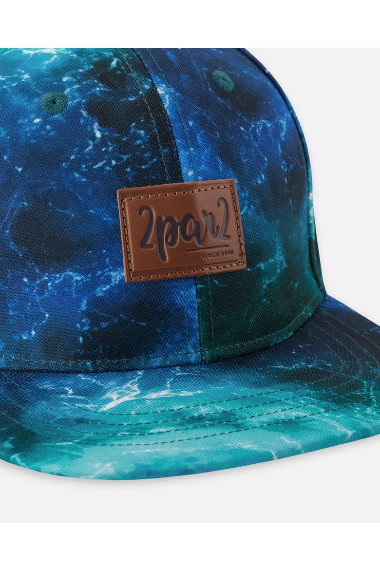Flat Brim Wave Cap, Alternate, color, Blue Wave Print