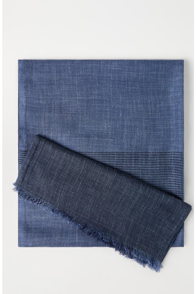Linen and silk scarf, Alternate, color, Denim