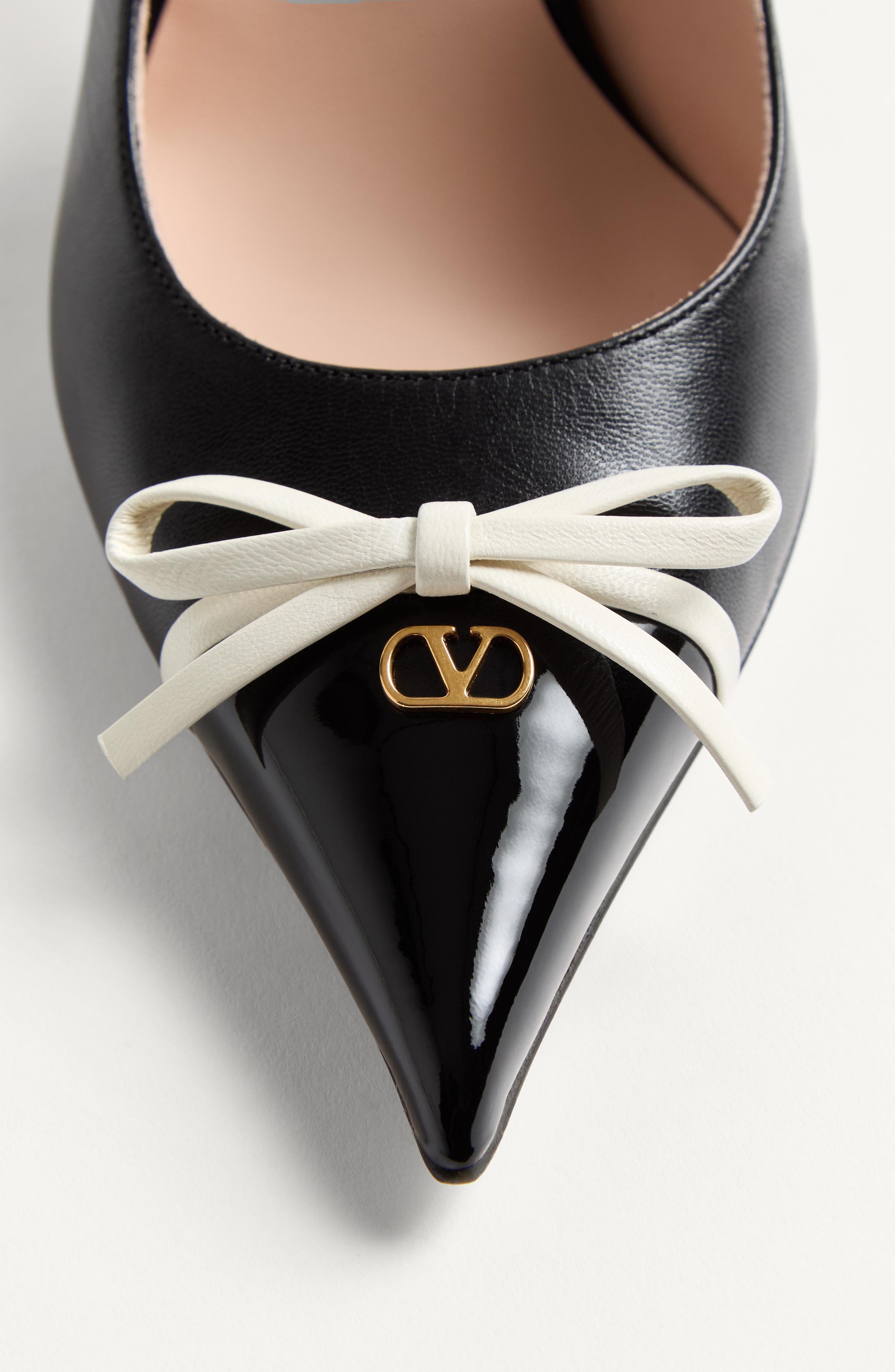 Valentino Garavani Bepointy Pointed Toe Slingback Pump, Alternate, color, Black/ Ivory