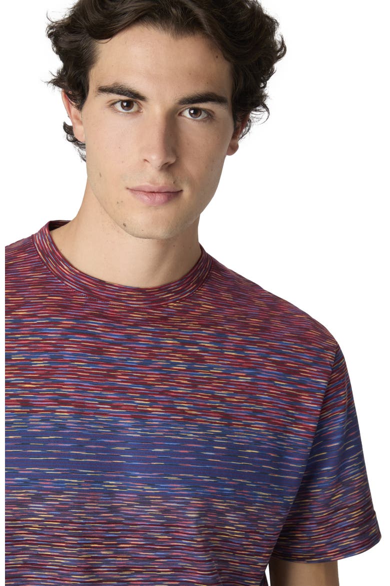 T-shirt With Faded Flame Pattern, Alternate, color, Burgundy & Blue