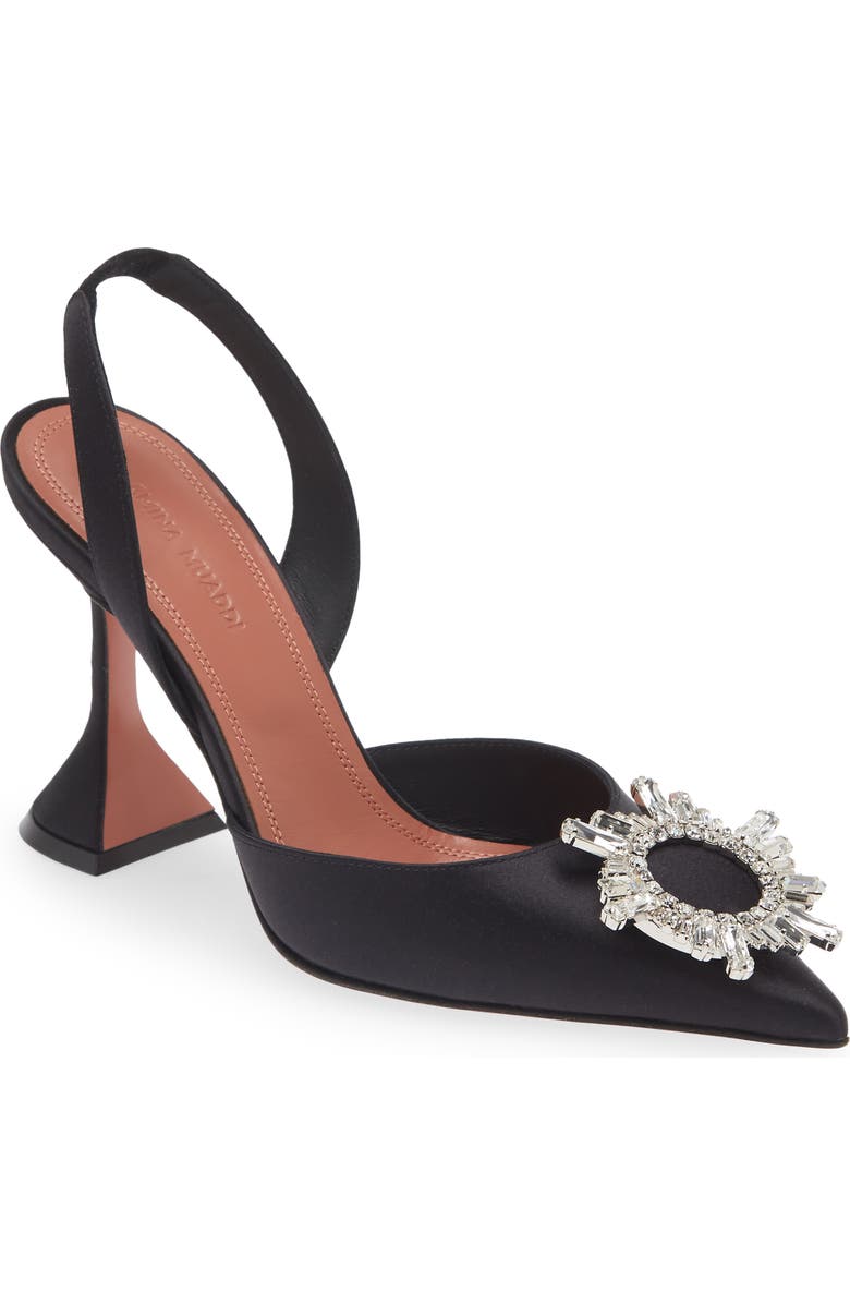 Amina Muaddi Begum Glass Pointed Toe Slingback Pump, Main, color,