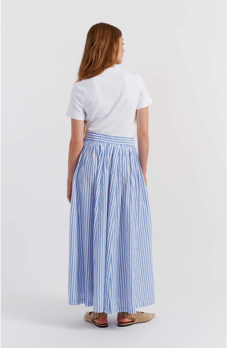 Chinti & Parker Cotton Oxford A-Line Stripe Skirt, Alternate, color, Blue Stripe