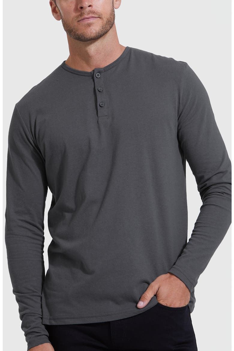 Classic Long Sleeve Henley, Main, color, CARBON