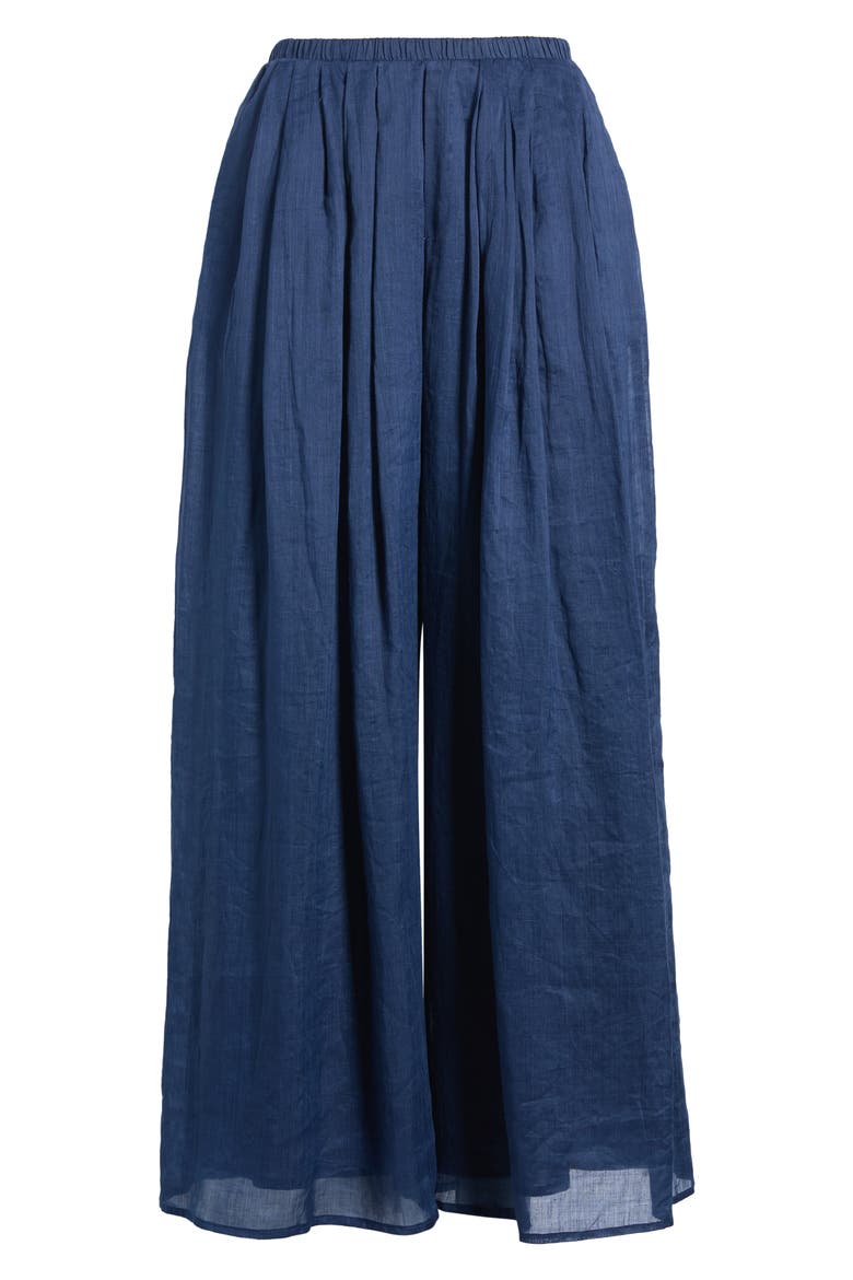 Brigette Wide Leg Linen Pants, Main, color, NAVY