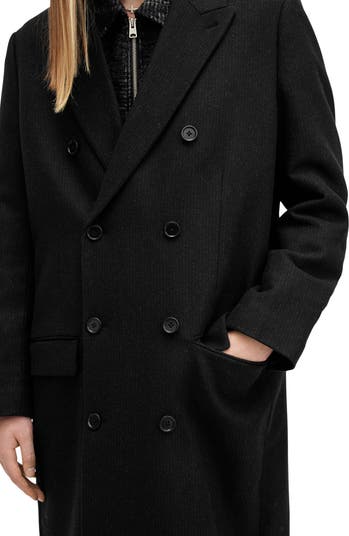 Arcade Double Breasted Wool Blend Topcoat