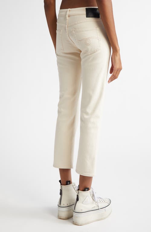 Shop R13 Crop Straight Leg Boy Jeans In Ecru Stretch