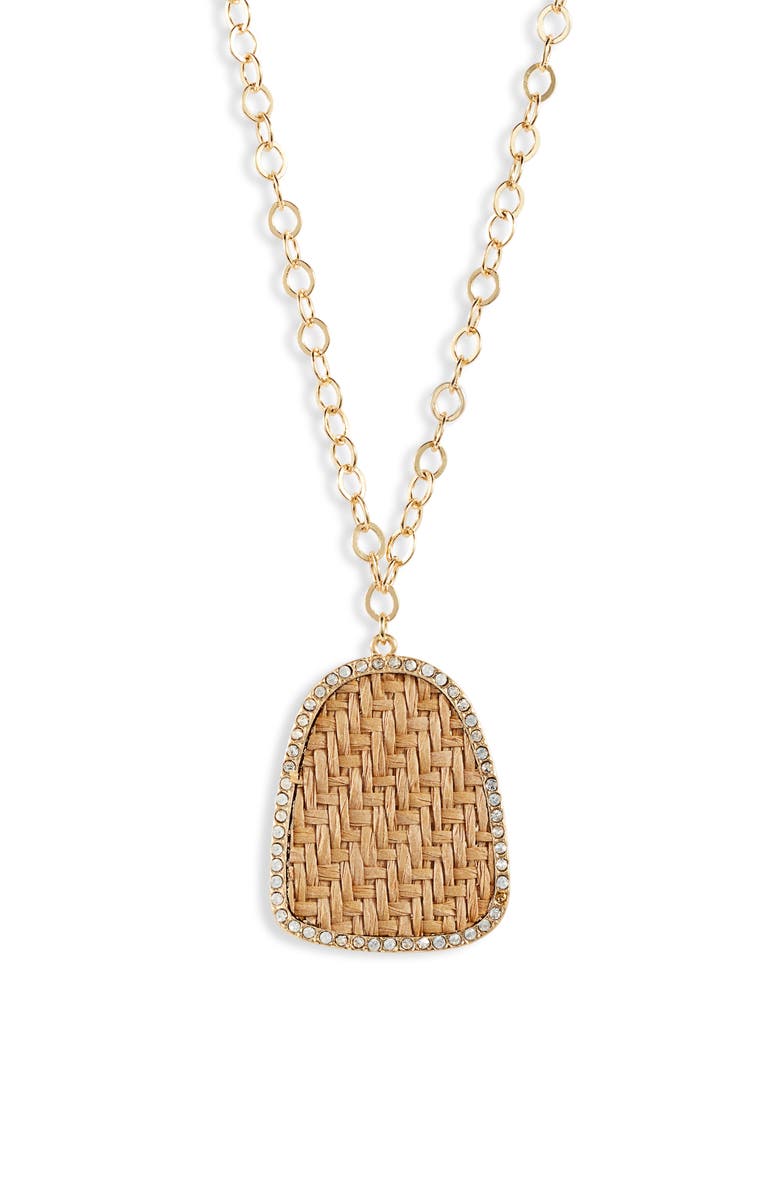 Ettika Raffia Pendant Necklace, Alternate, color, 