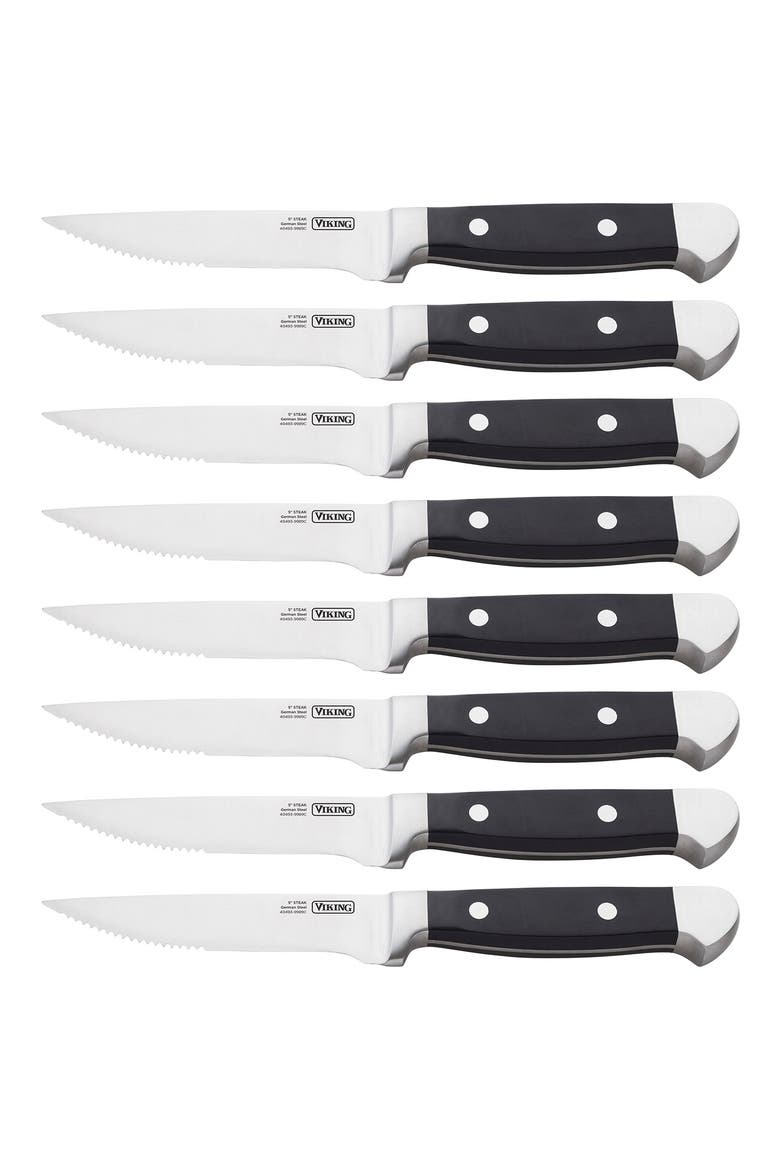 8-Piece Steak Knife Set, Alternate, color, BLACK