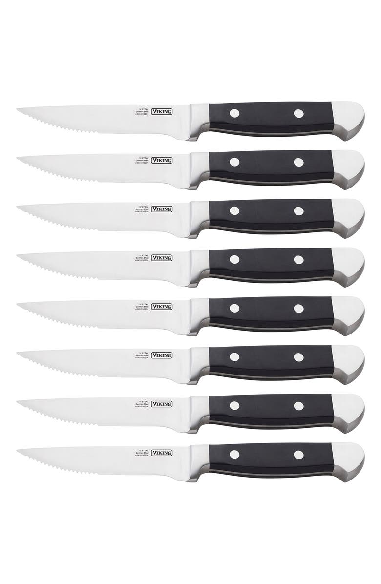 Viking 8-Piece Steak Knife Set, Alternate, color, Black