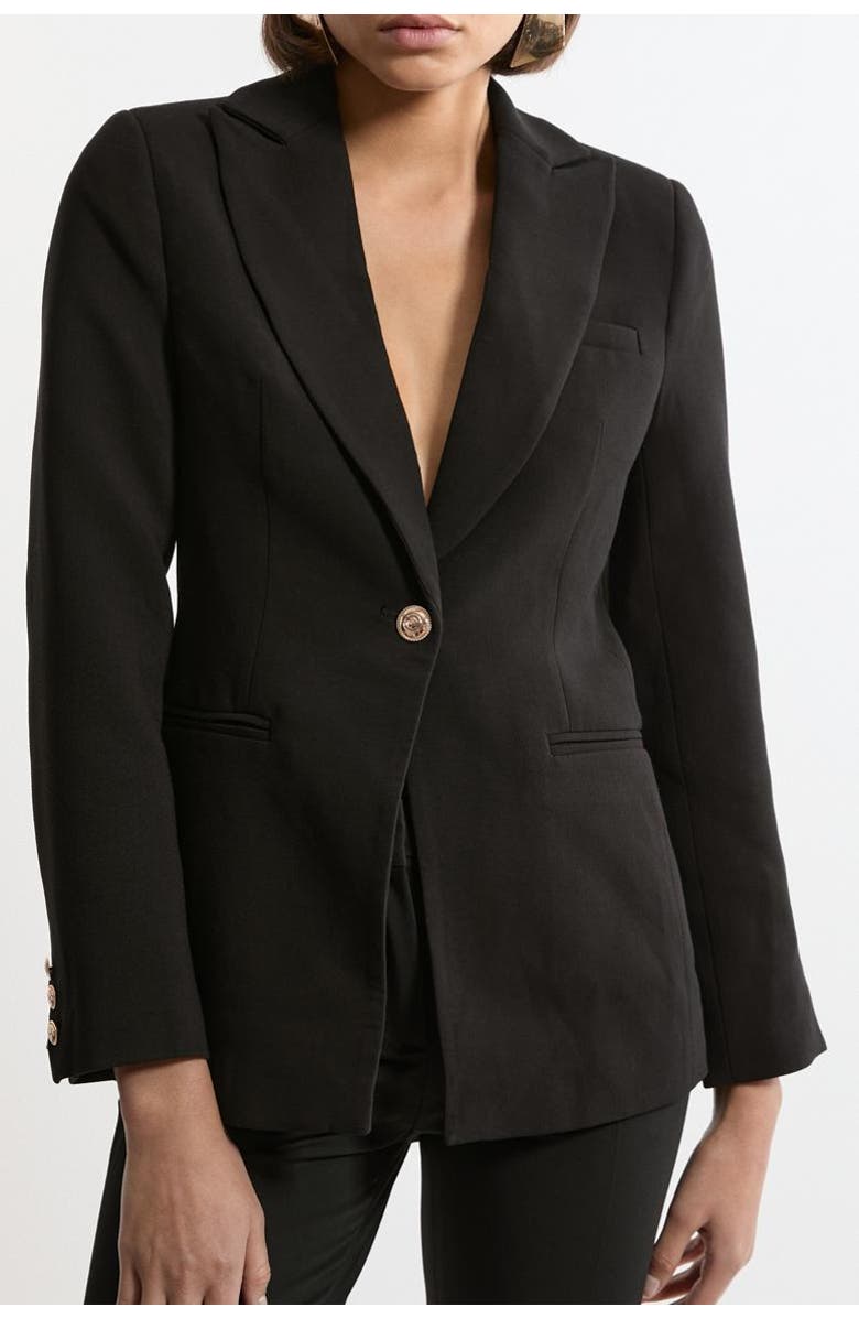 Karen Millen Tailored Single Breasted Blazer, Alternate, color, Black