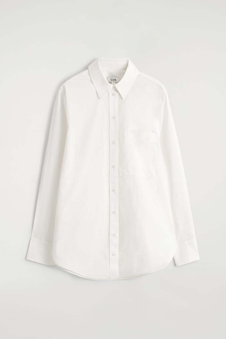 Tailored Pima Cotton Shirt, Alternate, color, NATURAL WHITE