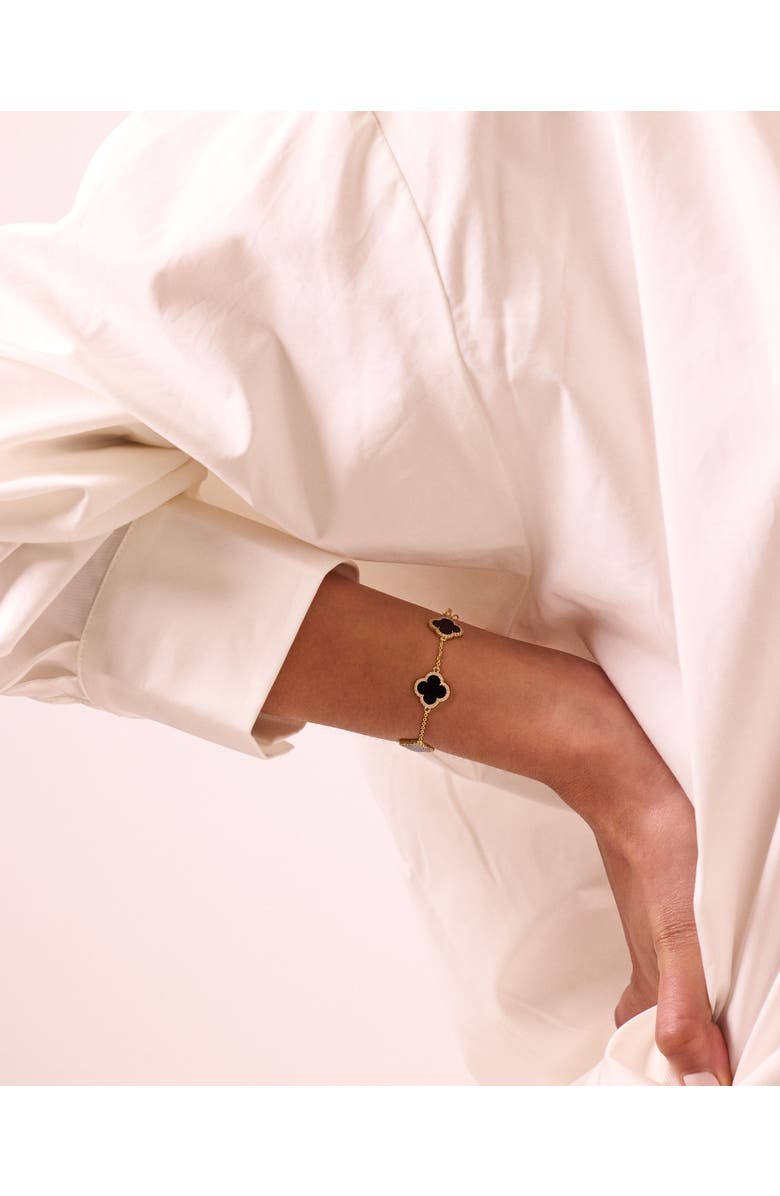 Electric Picks Icon Black Clover Bracelet, Alternate, color, Gold