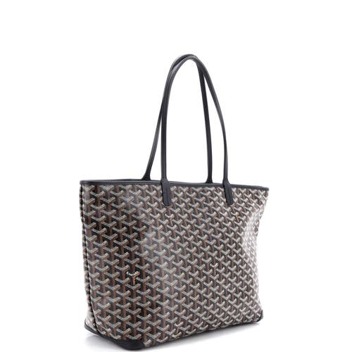 Pre-owned Goyard Goyard Artois Tote Coated Canvas Mm In Black