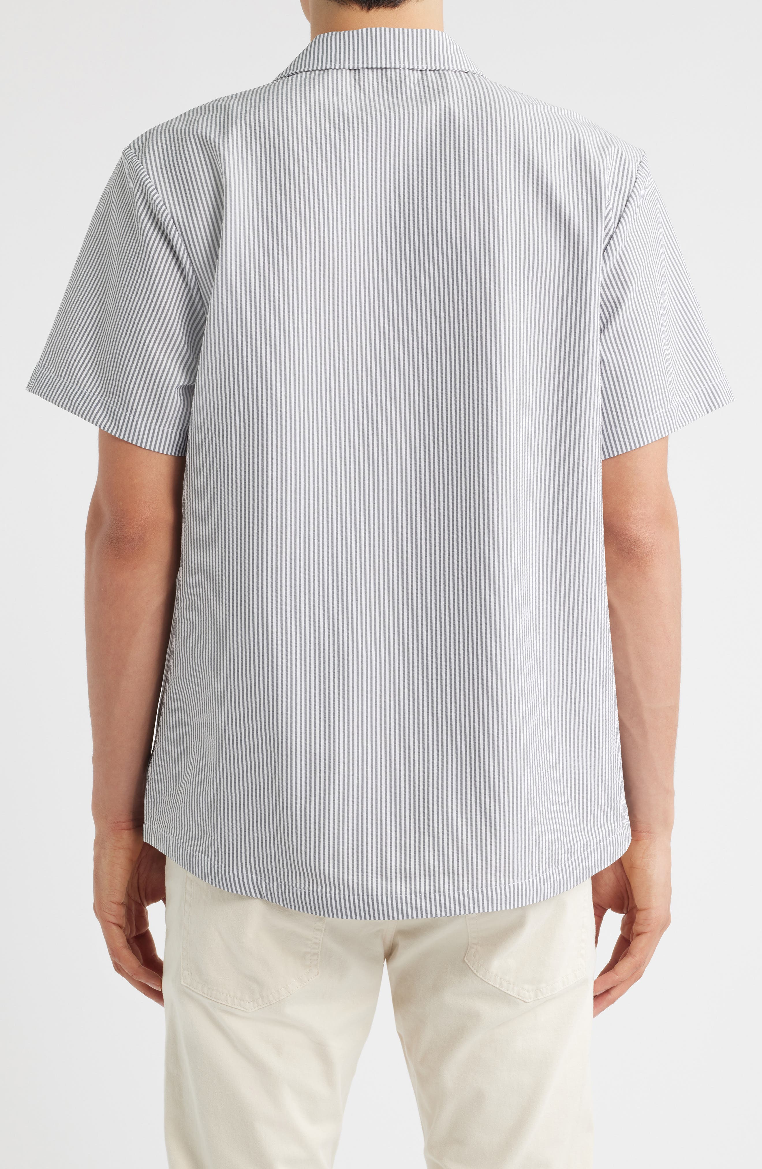 Velvetfish Stripe Seersucker Camp Shirt - image 2