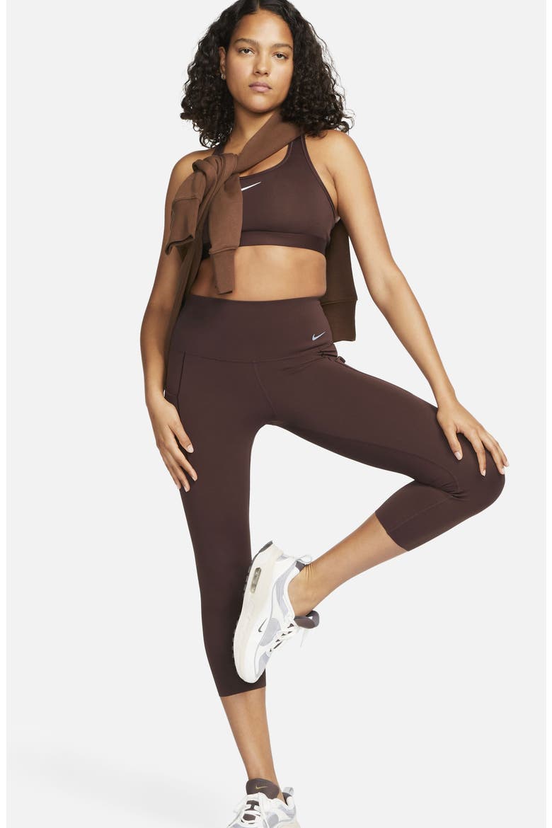Universa Medium Support High Waist Crop Leggings, Alternate, color, EARTH/BLACK