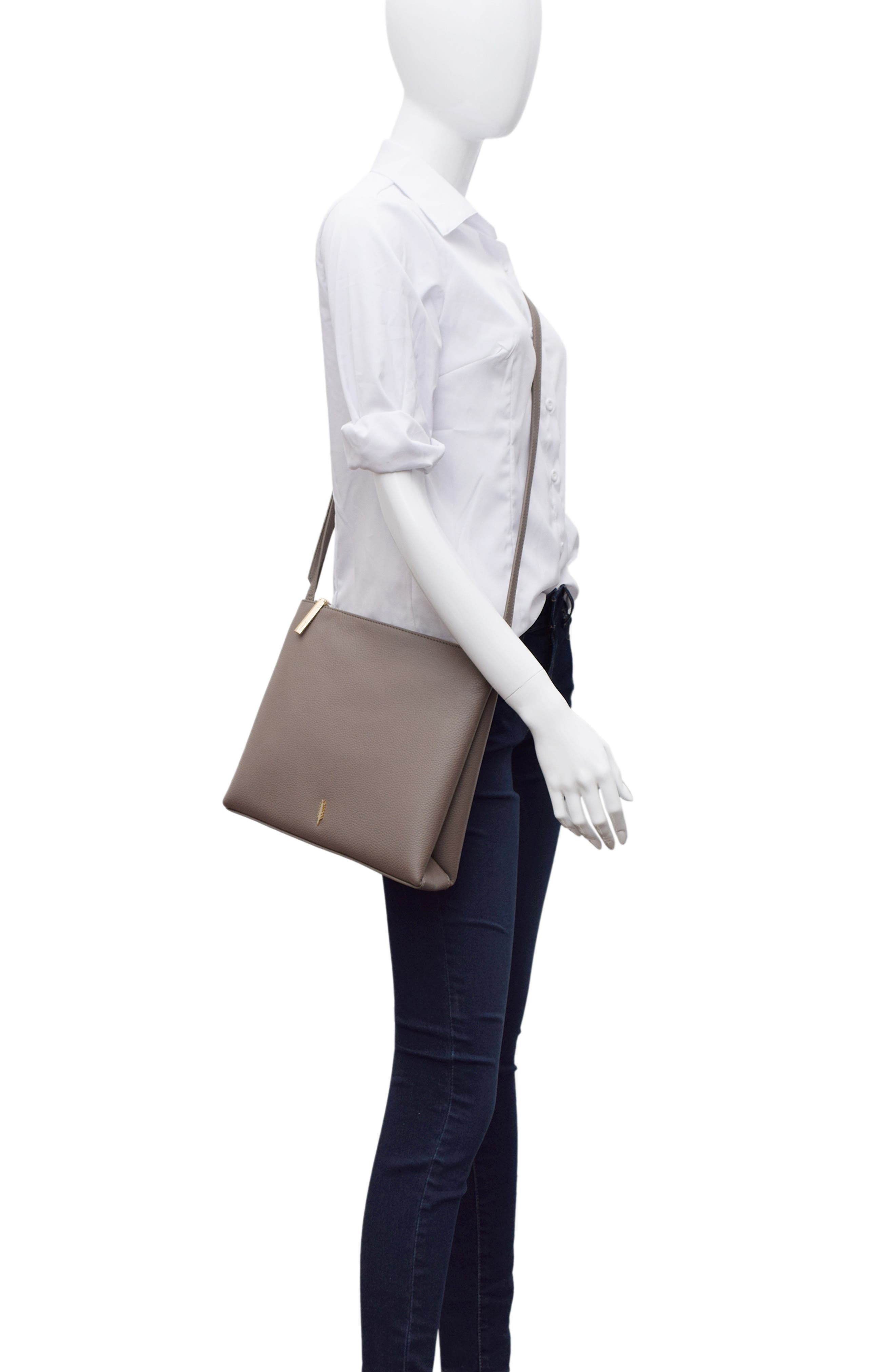 Thacker Callie Leather Crossbody Bag, Alternate, color, Smokey Grey