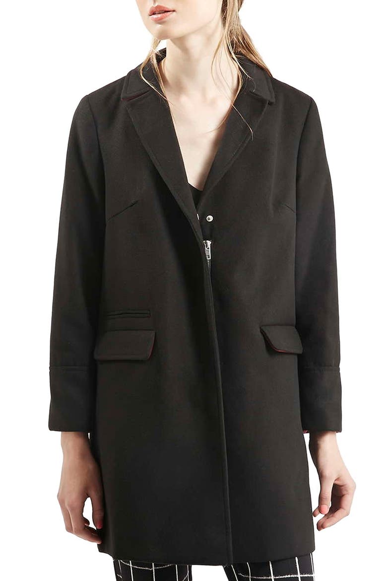 'Mia' Coat, Main, color, BLACK