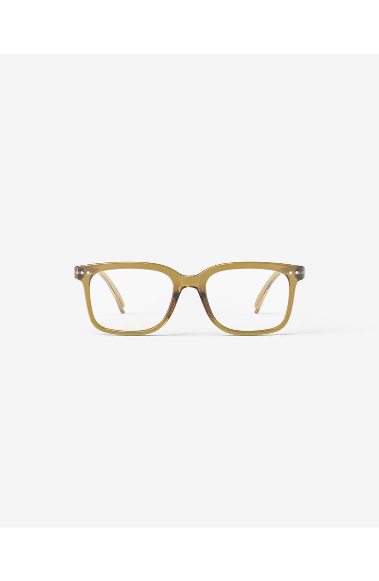 IZIPIZI #L 54mm Rectangular Reading Glasses, Main, color, Golden Green